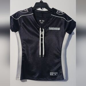 RAIDERS NFL Women's Black Lace-Up Jersey